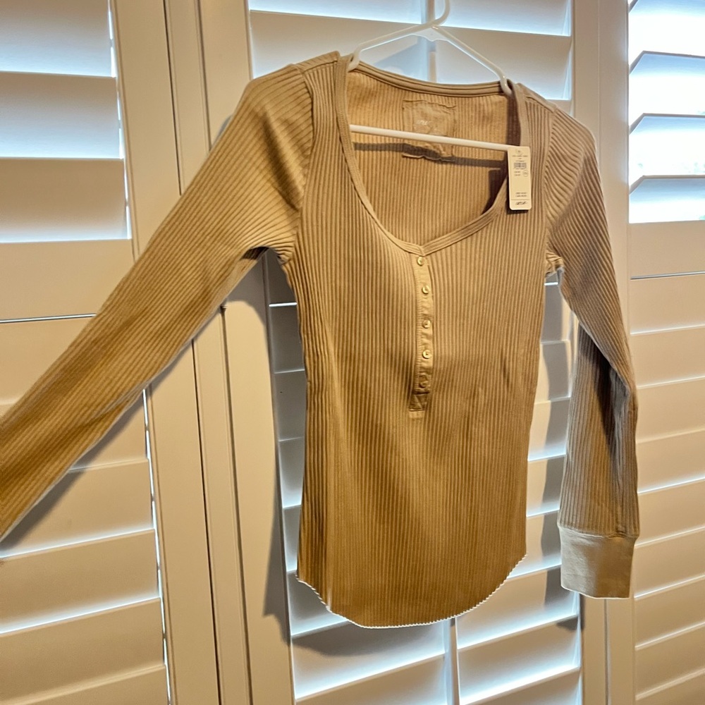Aerie Women's Ribbed Tan Top